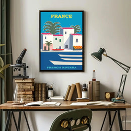 French Riviera Retro Design Travel Poster PosterGoat