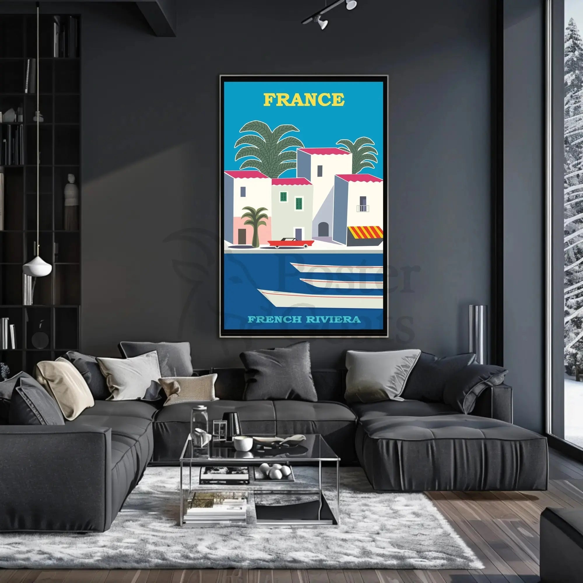 French Riviera Retro Design Travel Poster PosterGoat