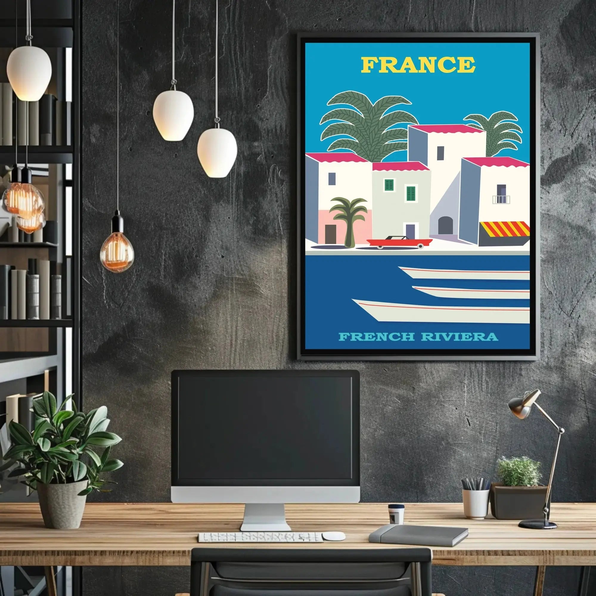 French Riviera Retro Design Travel Poster PosterGoat