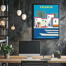 French Riviera Retro Design Travel Poster PosterGoat