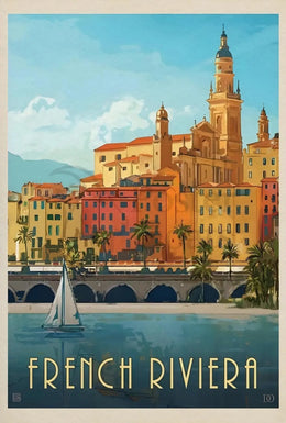 French Riviera Vintage Travel Art Deco Travel Poster PosterGoat