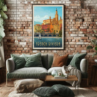 French Riviera Vintage Travel Art Deco Travel Poster PosterGoat