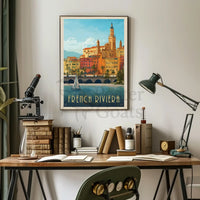 French Riviera Vintage Travel Art Deco Travel Poster PosterGoat