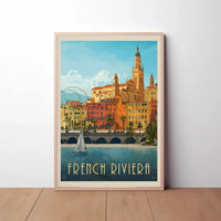 French Riviera Vintage Travel Art Deco Travel Poster PosterGoat