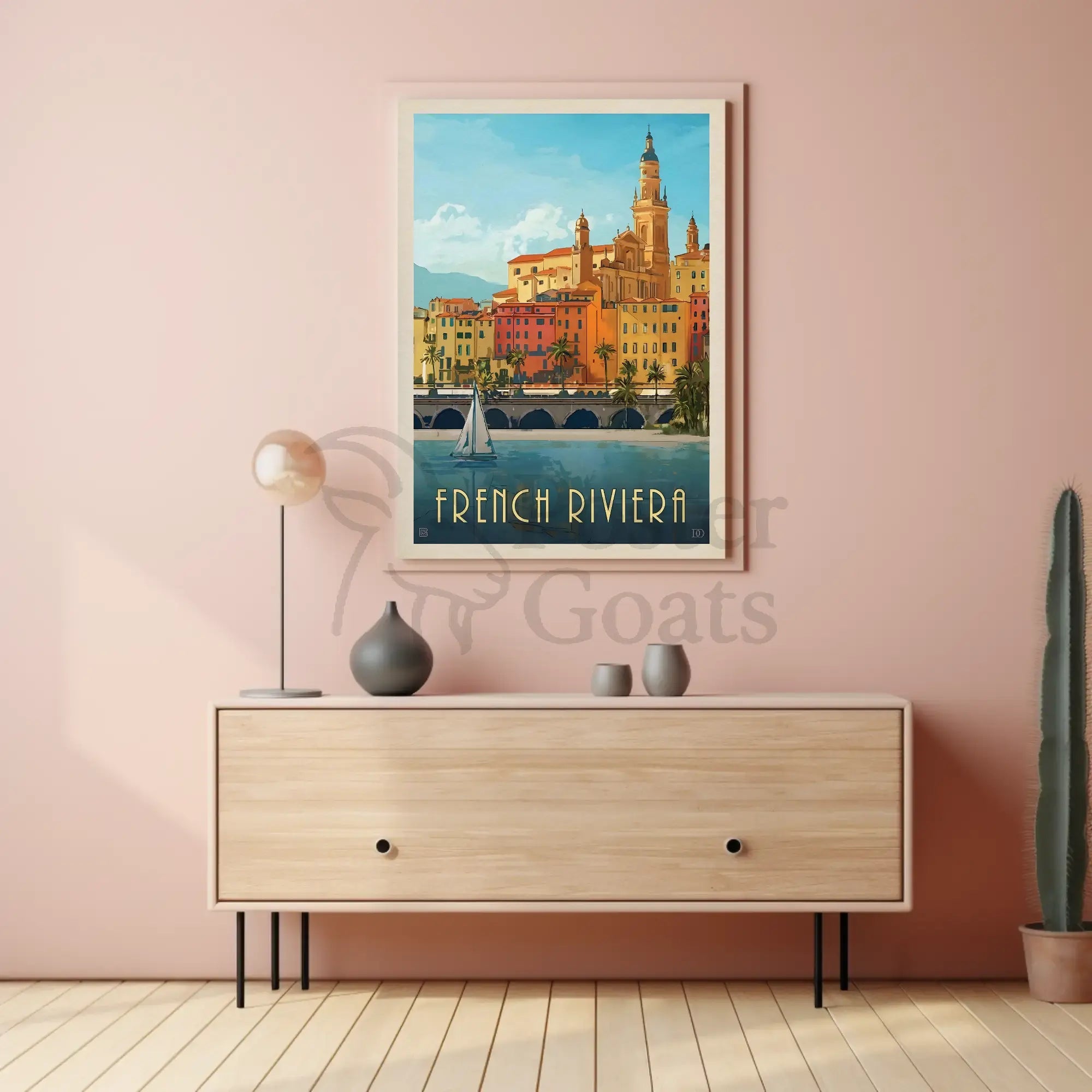 French Riviera Vintage Travel Art Deco Travel Poster PosterGoat