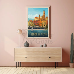 French Riviera Vintage Travel Art Deco Travel Poster PosterGoat