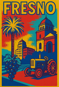 Fresno City Vintage Travel-Inspired Tourism Poster PosterGoat