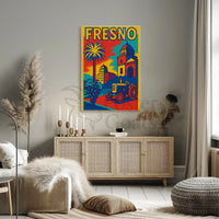 Fresno City Vintage Travel-Inspired Tourism Poster PosterGoat
