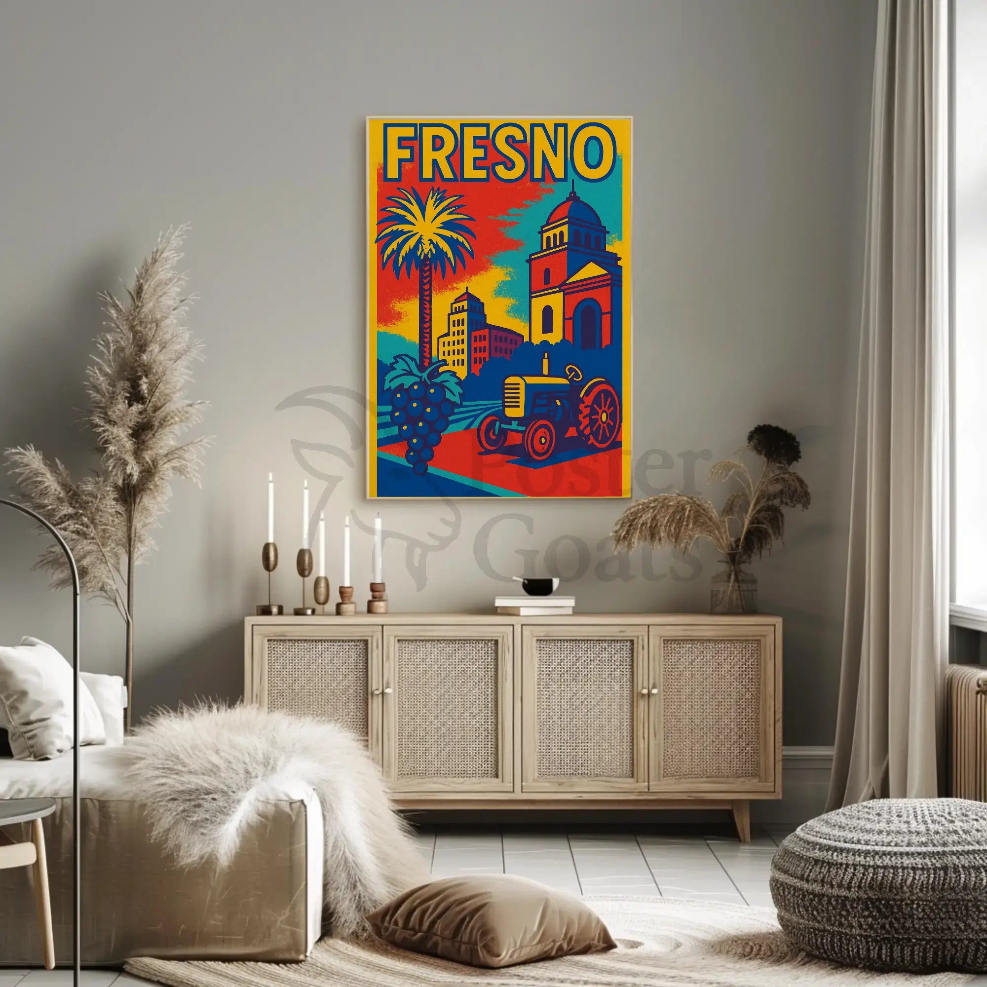 Fresno City Vintage Travel-Inspired Tourism Poster PosterGoat