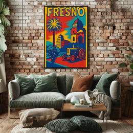 Fresno City Vintage Travel-Inspired Tourism Poster PosterGoat