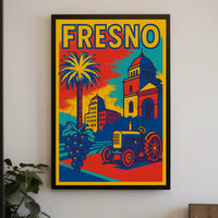 Fresno City Vintage Travel-Inspired Tourism Poster PosterGoat