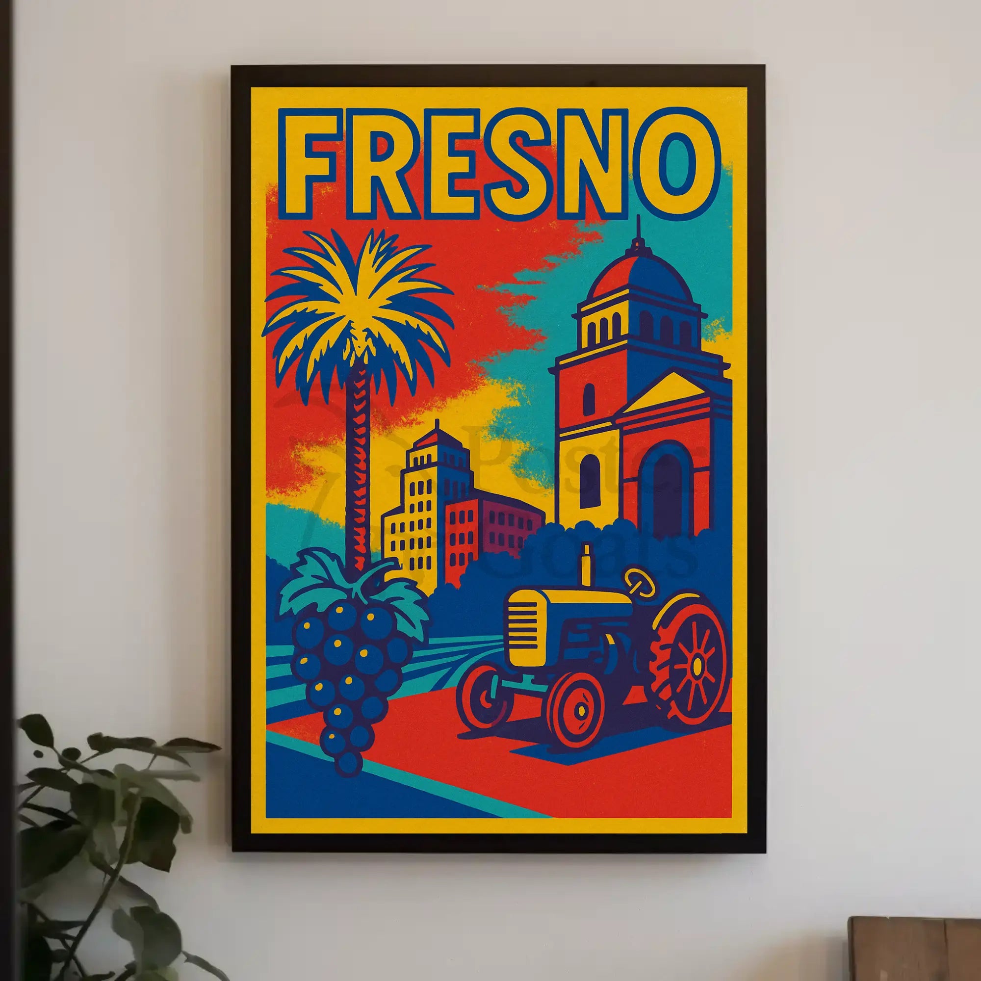 Fresno City Vintage Travel-Inspired Tourism Poster PosterGoat