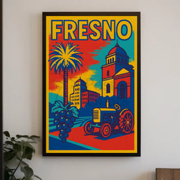 Fresno City Vintage Travel-Inspired Tourism Poster PosterGoat