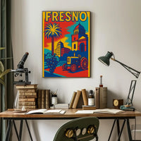 Fresno City Vintage Travel-Inspired Tourism Poster PosterGoat