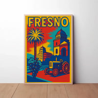 Fresno City Vintage Travel-Inspired Tourism Poster PosterGoat