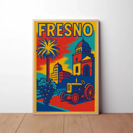 Fresno City Vintage Travel-Inspired Tourism Poster PosterGoat