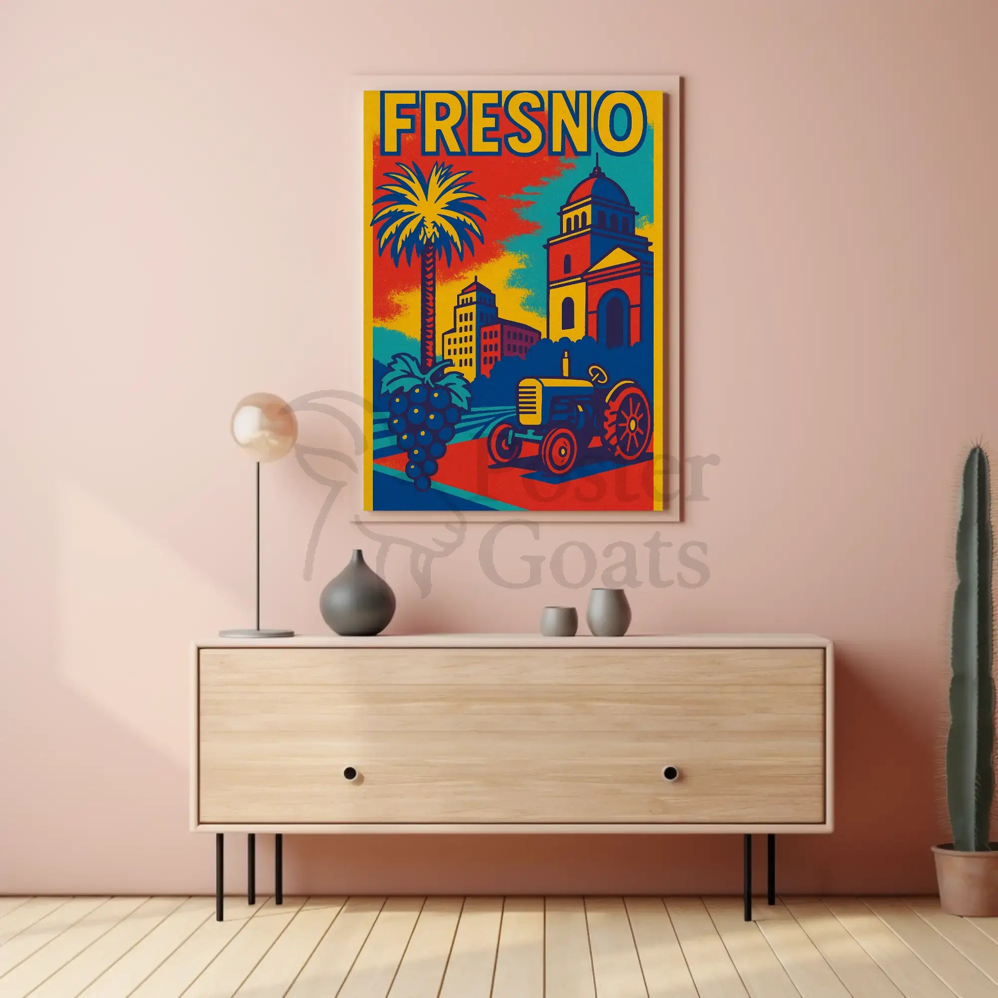 Fresno City Vintage Travel-Inspired Tourism Poster PosterGoat