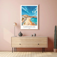 Fuerteventura Beach Bliss: Vibrant Travel Poster PosterGoat