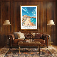 Fuerteventura Beach Bliss: Vibrant Travel Poster PosterGoat
