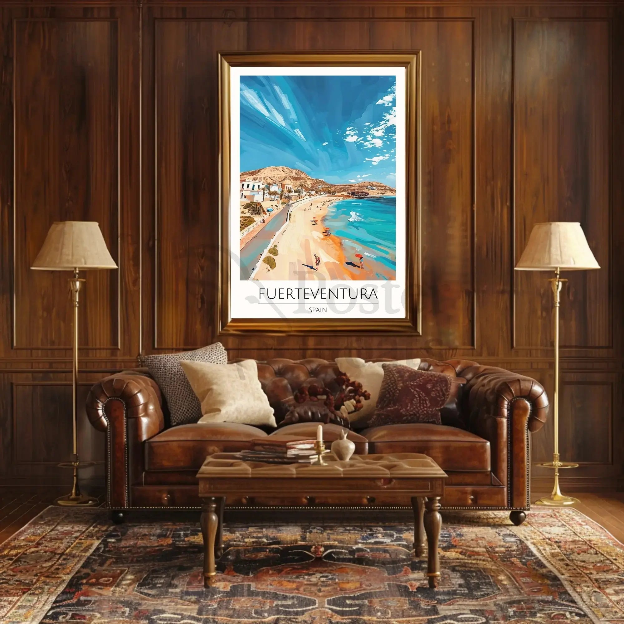 Fuerteventura Beach Bliss: Vibrant Travel Poster PosterGoat