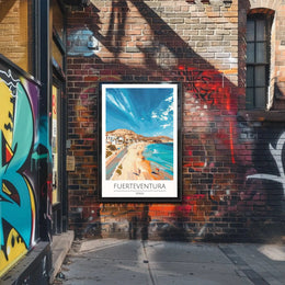 Fuerteventura Beach Bliss: Vibrant Travel Poster PosterGoat
