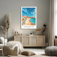 Fuerteventura Beach Bliss: Vibrant Travel Poster PosterGoat