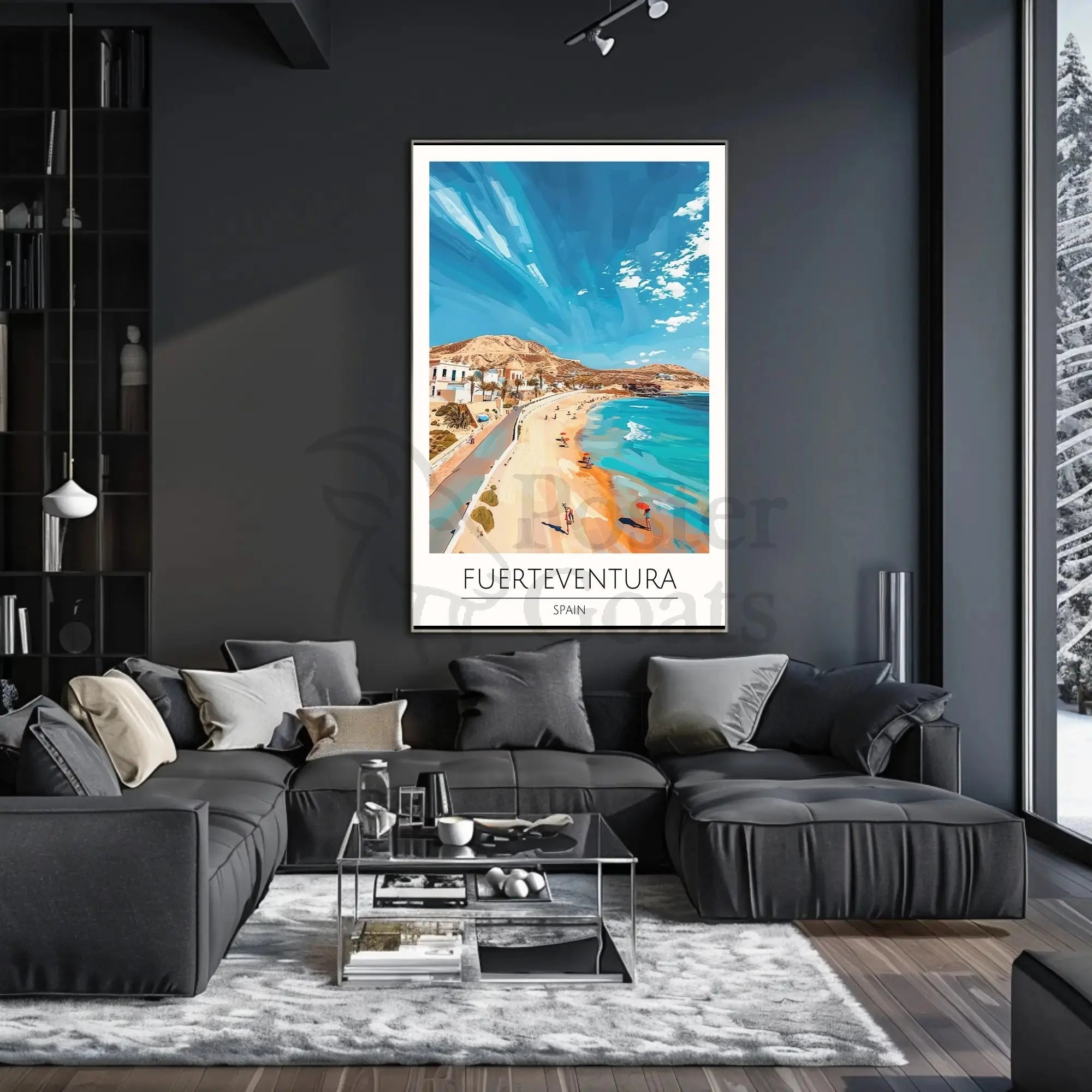 Fuerteventura Beach Bliss: Vibrant Travel Poster PosterGoat