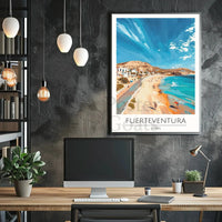 Fuerteventura Beach Bliss: Vibrant Travel Poster PosterGoat
