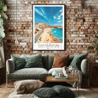 Fuerteventura Beach Bliss: Vibrant Travel Poster PosterGoat