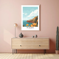 Funchal Coastal View in Portugal Travel Poster PosterGoat