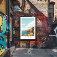 Funchal Coastal View in Portugal Travel Poster PosterGoat