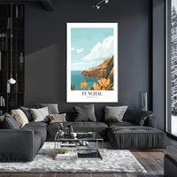 Funchal Coastal View in Portugal Travel Poster PosterGoat
