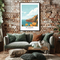 Funchal Coastal View in Portugal Travel Poster PosterGoat