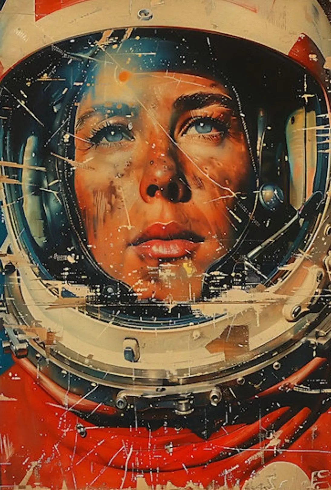 Futuristic Astronaut Adventure Art: Abstract Sci-Fi Poster PosterGoat