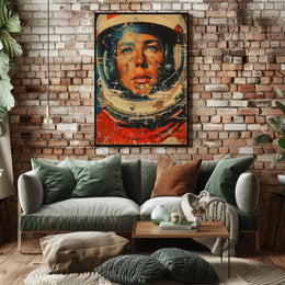 Futuristic Astronaut Adventure Art: Abstract Sci-Fi Poster PosterGoat