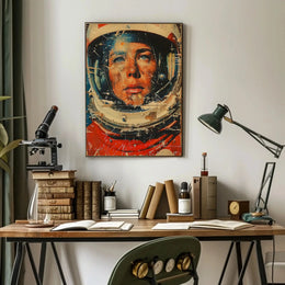 Futuristic Astronaut Adventure Art: Abstract Sci-Fi Poster PosterGoat