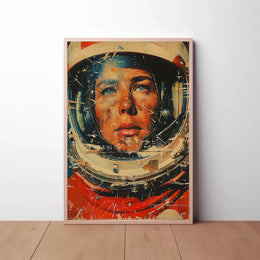 Futuristic Astronaut Adventure Art: Abstract Sci-Fi Poster PosterGoat