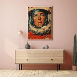 Futuristic Astronaut Adventure Art: Abstract Sci-Fi Poster PosterGoat