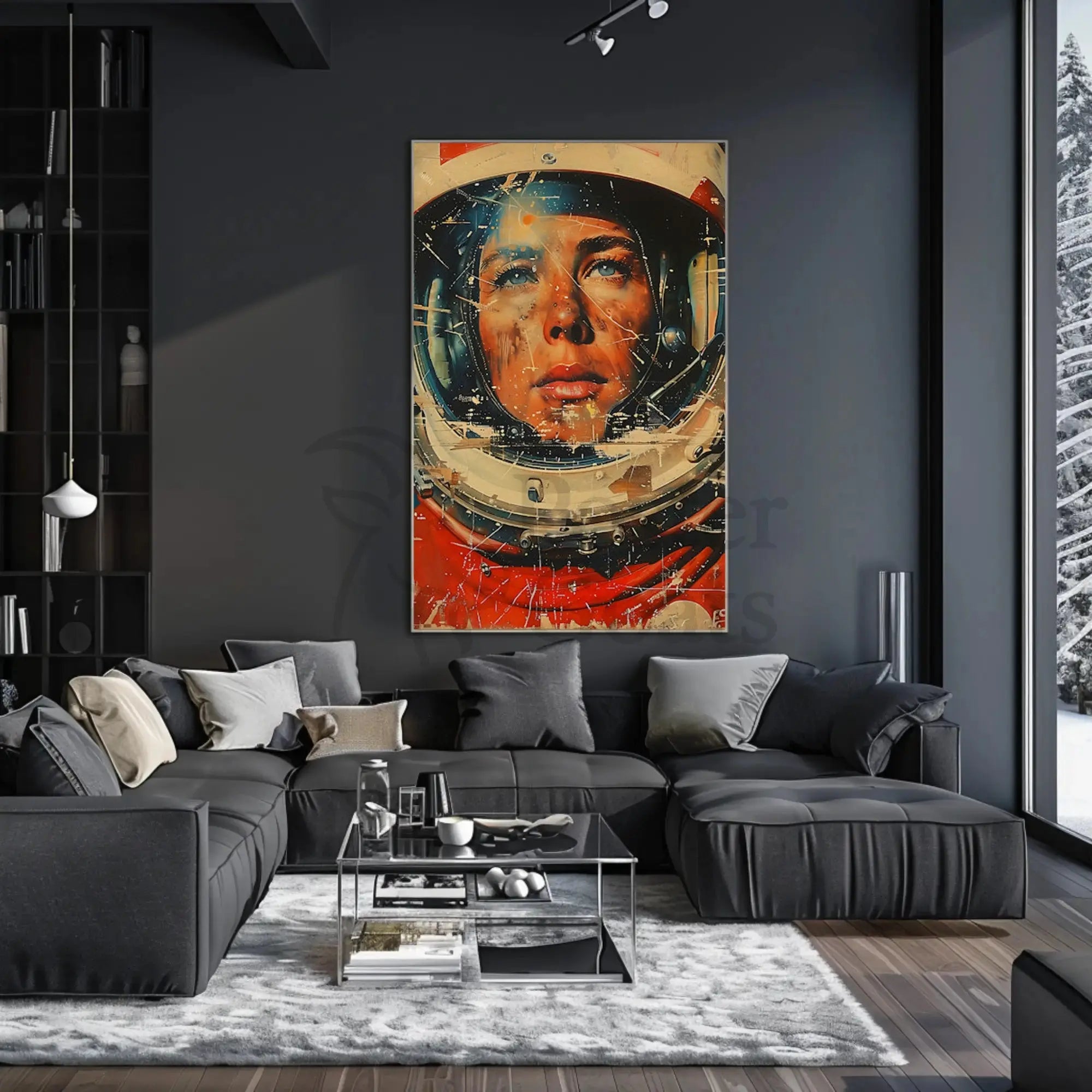 Futuristic Astronaut Adventure Art: Abstract Sci-Fi Poster PosterGoat