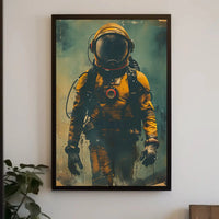 Futuristic Astronaut Adventure Stylized Sci-Fi Poster PosterGoat