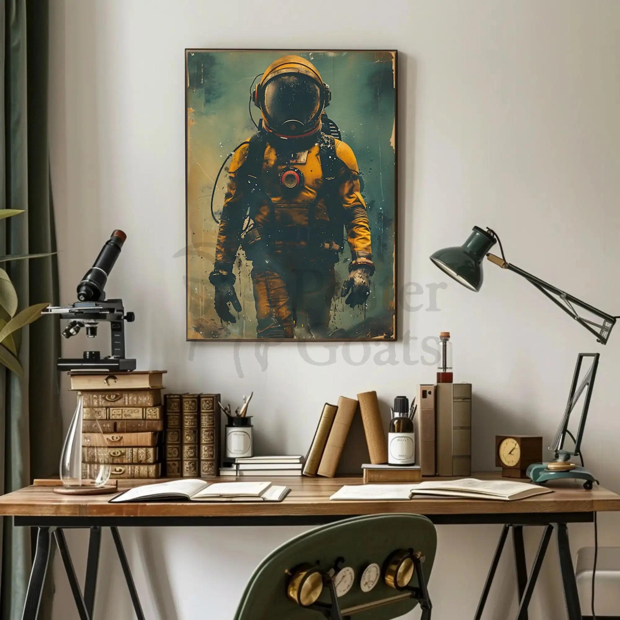 Futuristic Astronaut Adventure Stylized Sci-Fi Poster PosterGoat