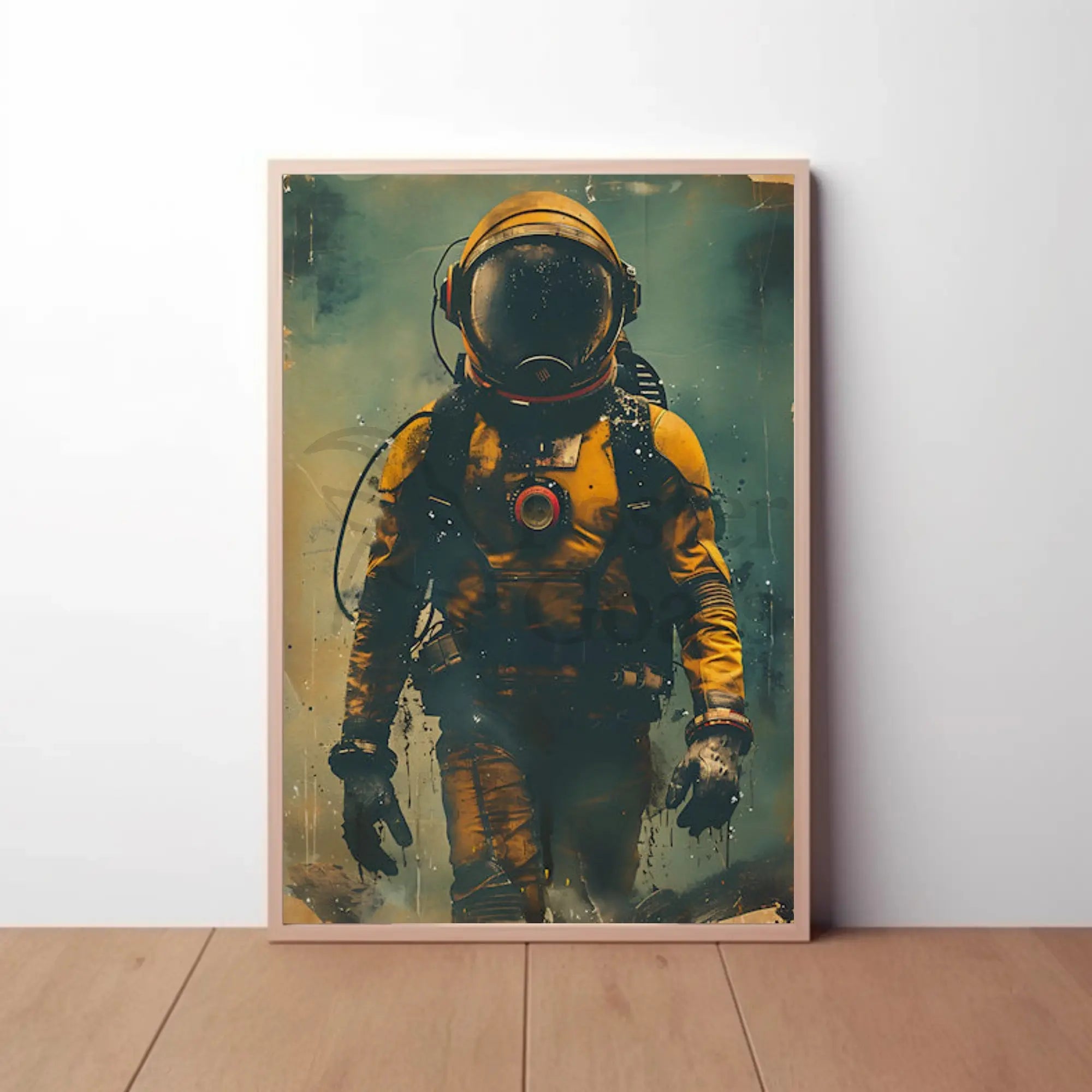 Futuristic Astronaut Adventure Stylized Sci-Fi Poster PosterGoat