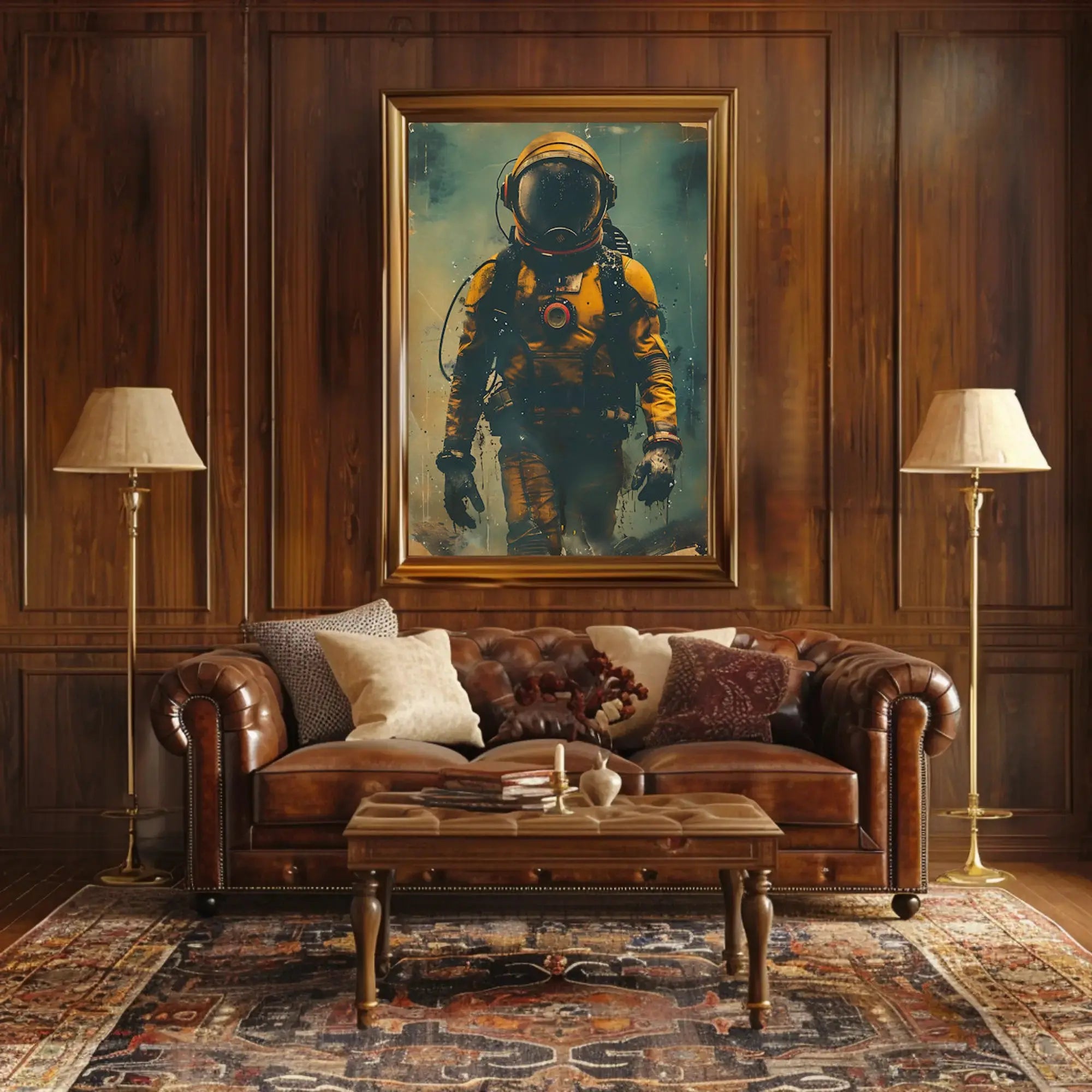 Futuristic Astronaut Adventure Stylized Sci-Fi Poster PosterGoat