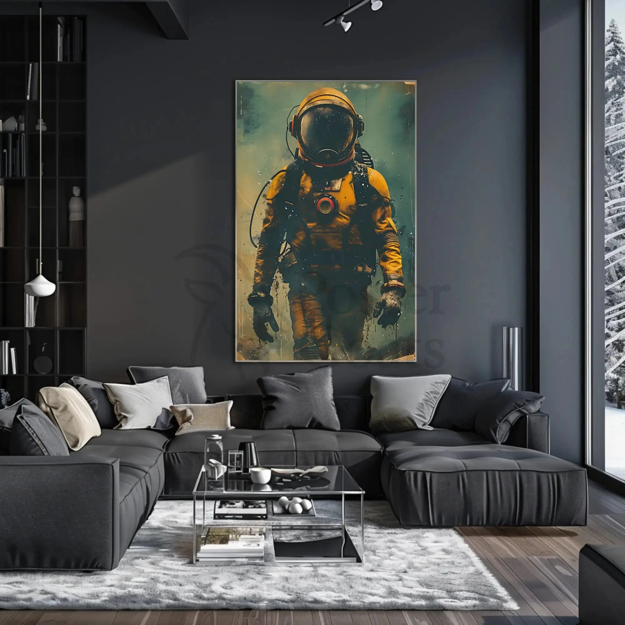 Futuristic Astronaut Adventure Stylized Sci-Fi Poster PosterGoat