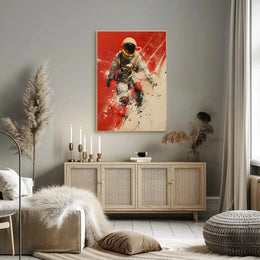 Futuristic Astronaut in Motion Sci-Fi Poster PosterGoat