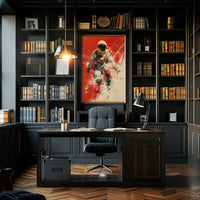 Futuristic Astronaut in Motion Sci-Fi Poster PosterGoat