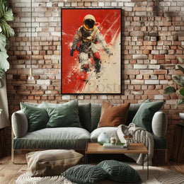 Futuristic Astronaut in Motion Sci-Fi Poster PosterGoat