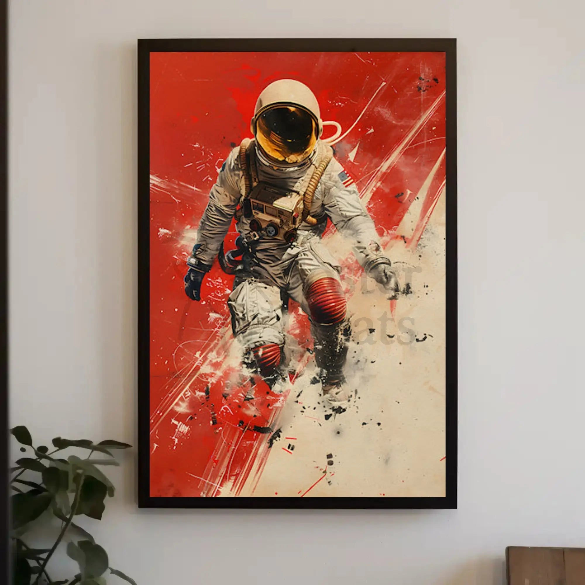 Futuristic Astronaut in Motion Sci-Fi Poster PosterGoat