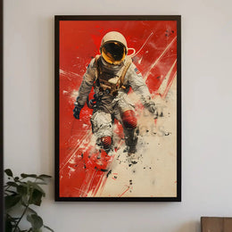 Futuristic Astronaut in Motion Sci-Fi Poster PosterGoat