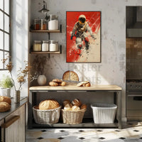 Futuristic Astronaut in Motion Sci-Fi Poster PosterGoat